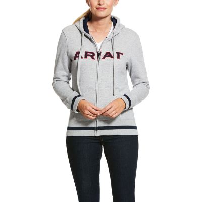 Ariat Logo Gri Kapşonlu Sweatshirt Bayan (12058-988)